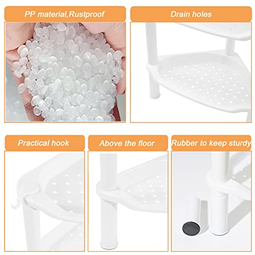 Slzbcy CYSS5 4 Tier Corner Shower Caddy, Rustproof, Plastic Shower Organizer For Bathroom, Bathtub, Shower Pan, Bath Accessories Shower Caddies, 13.5 X 10 X 33.5 Inches, White thumb #3