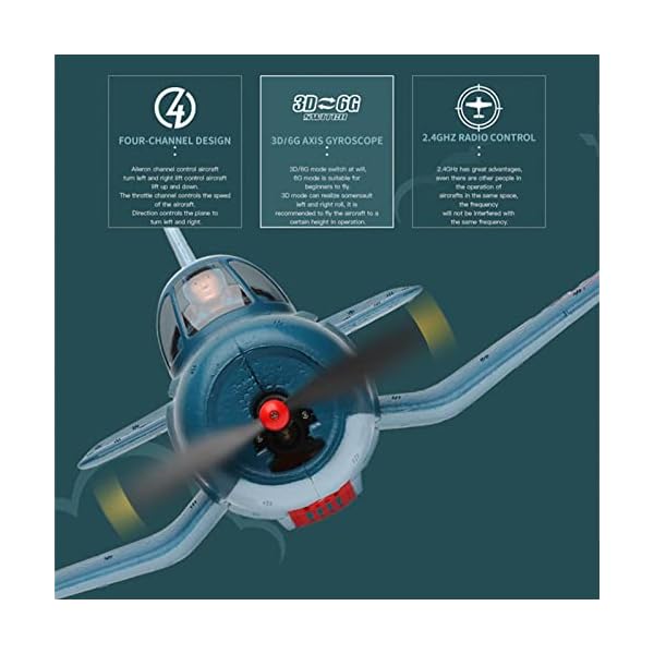 Ferngesteuertes Flugzeug, A500 RC Flugzeug 2,4-GHz 4-Kanal Ferngesteuertes Kampfflugzeug Spielzeug Eingebaute 6-Achsen-Gyro, 3D-Tumbling, EPP Ferngesteuertes Flugzeugmodell Für Erwachsene Und Kinder – Bild 5