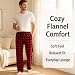 JTPW Men's 100% Cotton Flannel Sleep Pajama Pants With Pockets, Black Red Check, Size: L