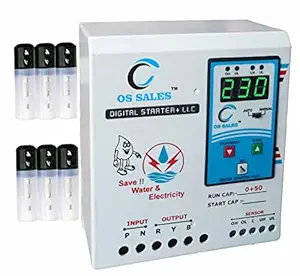 OS Sales Single Phase Digital Water Level Controller with Run Capacitor 0+50 Starter up to 1.5 HP (White)