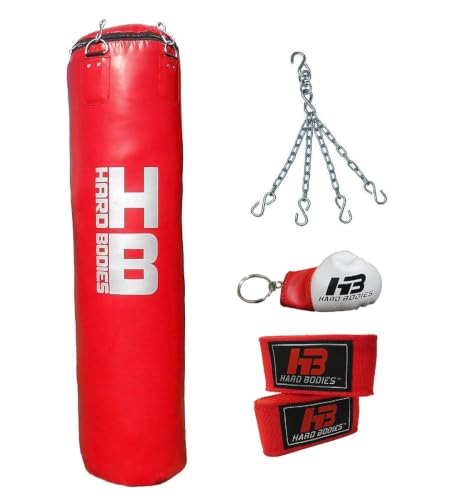 Image of Hard Bodies Professional Synthetic Leather Filled Punching Bag (Full Red, 2.5 Feet)