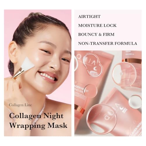 QUIA-Collagen-Night-Wrapping-Mask-for-Glass-Skin--Korean-Skincare-for-Hydrated-Radiant-Skin--Overnight-Firming-Hydration--Easy-Peel-Off-Formula-Dermatologist-Tested-For-All-Skin-Types