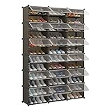 MAGINELS 72 Pairs Shoe Rack Organizer Shoe Organizer Expandable Shoe Storage Cabinet Free Standing Stackable Space Saving Shoe Rack for Entryway, Hallway and Closet, Brown
