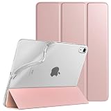 TiMOVO iPad Air 11インチ ケース (M4/M3/M2、2026/2025/2024) iPad Air 第5/4世代 ケース (2022/2020) 10.9インチ iPadAir8/7/6/5/4 カバー 11インチ/10.9インチ TPU オートスリープ機能 全面保護 PUレーザー 三つ折り スタンド 着脱簡単 手帳型 無色半透明バック ピンクゴールド