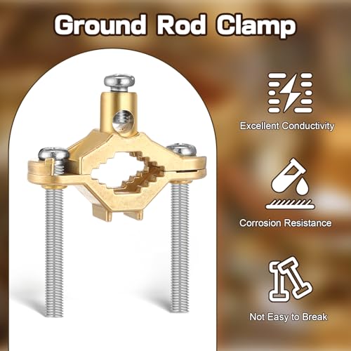 Image of Feekoon 1 /2 inch to 1 inch Ground Clamp, Copper Alloy Wire Pipe Ground Clamp for Bonding Wire to Water Pipe or Steel (3 Pack)