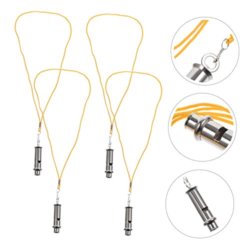 4 silbatos de acero inoxidable para árbitros y deportes miniatura 4