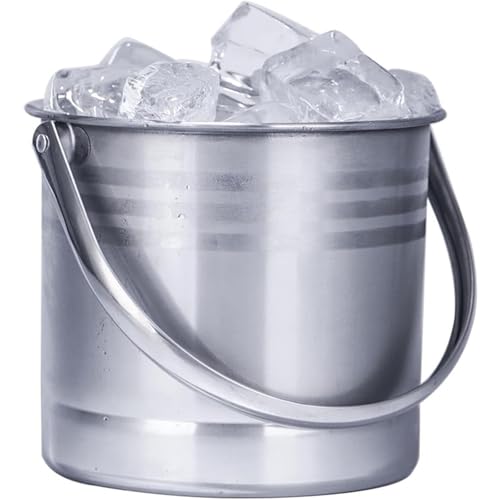 Cubitera de acero inoxidable con mango portátil que mantiene el hielo perfecto más tiempo 2