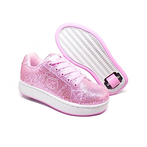 Tênis Infantil com Rodinha Ludique et Badin Glitter Low Pink (28 ao 34) 21083 (1t22) Cor Rosa Tamanh