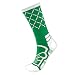 Crown Sporting Goods Basketball Net Socks - Anax Advantage: Cooldry Light Compression Crew Basketball Socks (Green & White, Medium)