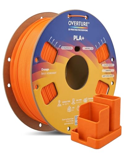 OVERTURE High Speed PLA+ 2.0 3D Printer Filament 1.75mm, 1kg Orange