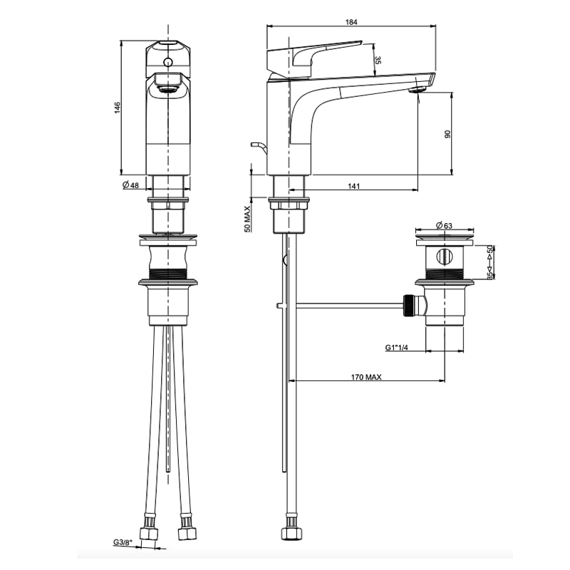 Fratelli Frattini Set Rubinetteria Lavabo e Bidet Briotre