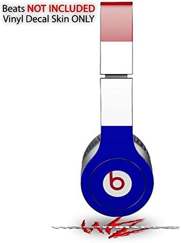 Skin Decal Wrap Works with Original Beats Solo HD Headphones Red White and Blue Skin Only (Headphones NOT Included)