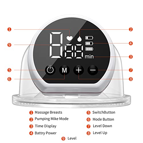 Wearable Breast Pump, Hands-Free Breast Pump, Portable Electric Breast Pump With 3 Mode & 9 Levels, Painless Breastfeeding Breastpump Can Be Worn In-Bra, 24Mm (2 Pack) #TOP1