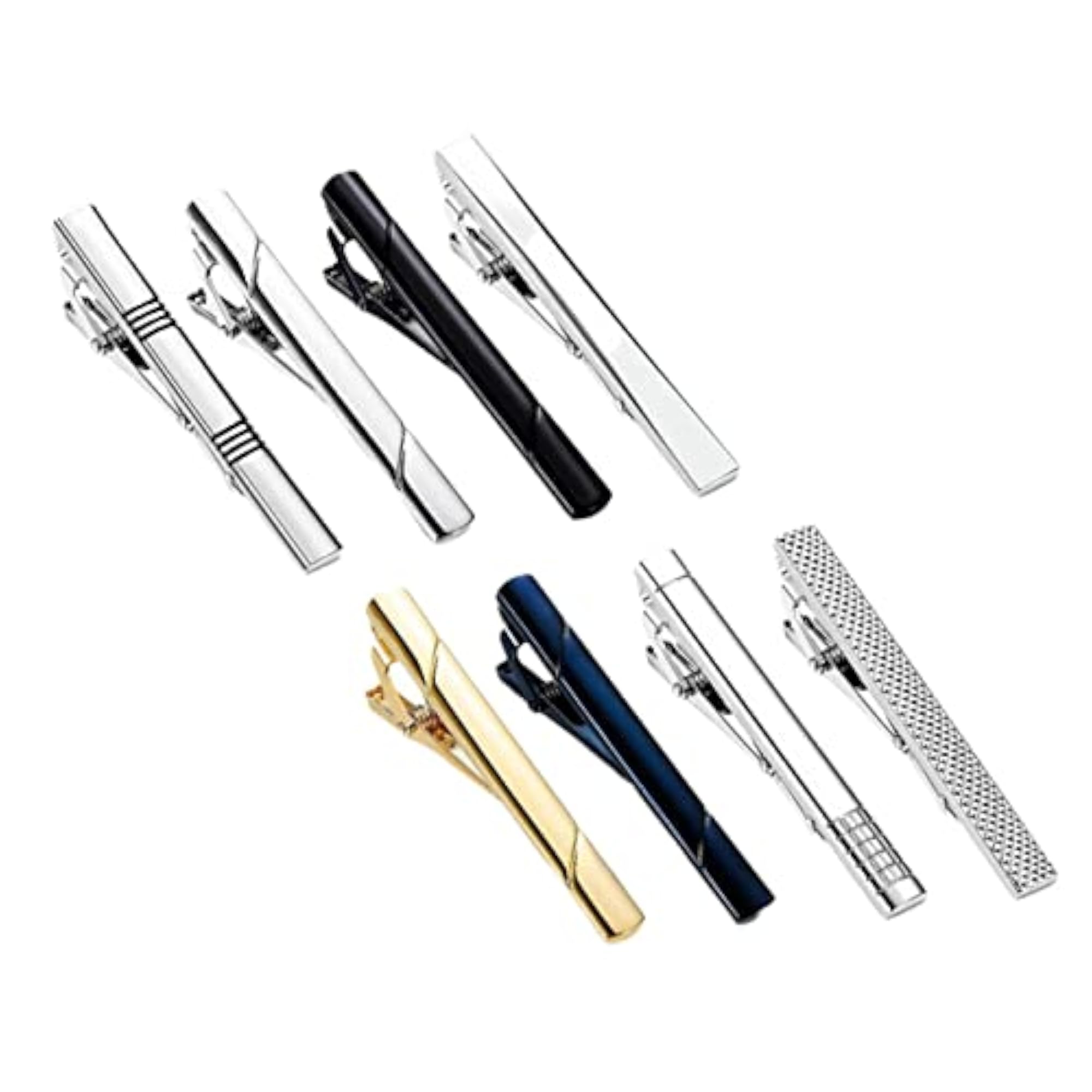 2x8Pcs Tie Clips Set for Men