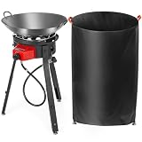 OuterMust Station de wok d'extérieur avec couvercle, wok en fer, allumage électronique et ...