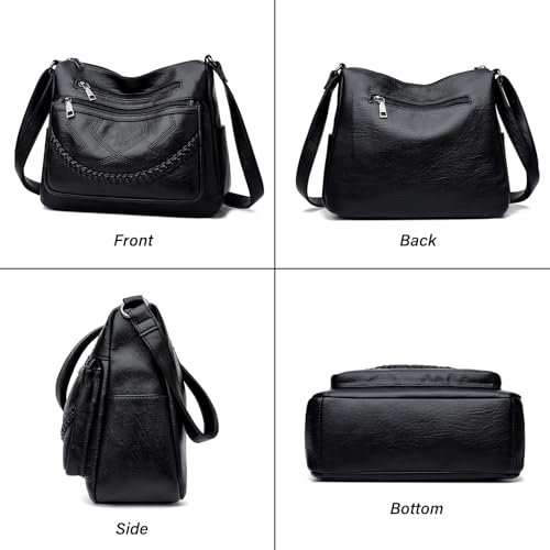 Crossbody Bag for Women Soft PU Leather Purses Handbags Pocketbooks Multi Pocket Shoulder Bag2