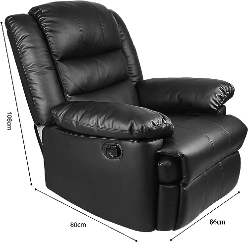 image for Innotic Recliner Armchair Manual Recliner Chairs Sofa PU Leather Recli