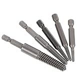 KOMBIUDA Estrattore di Viti Danneggiate e Bulloni Rotti Set da 5 Pezzi Esagono Compatibile Trapani per Riparazioni e Rimozione Viti Spanate Strumento Compatto da Cassetta Attrezzi