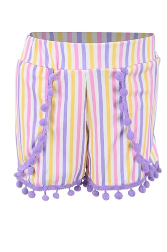Image of Unique Baby Girls Toddler Big Kid Sleeveless Tank with Pom Pom 2pc Shorts Set Outfit