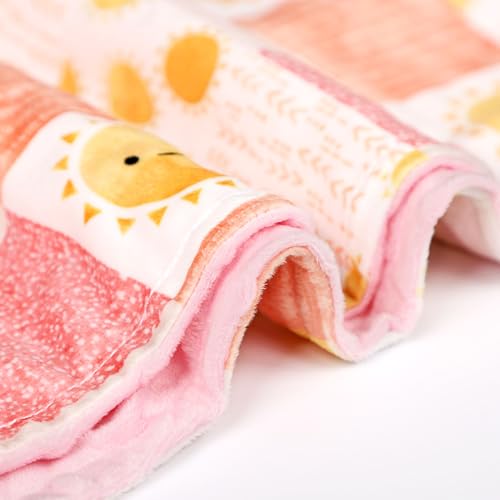 Image of Baby Blanket for Boys Girls, Super Soft Double Layer Mink Blankets with Dotted Backing, Lattice Sun Toddler Newborn Nursery Bed Blanket, Multicolor Printed Blanket, 30 X 40 Inches