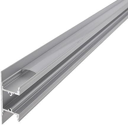 Aluminum Channel System with Cover, End Caps, and Mounting Clips, for LED Strip Installations, Up/Down Indirect, Pack of 5x 1m Segments, 1904-UDI
