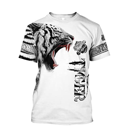 SLYZ T-Shirts Imprimés en 3D pour Hommes T-Shirts à Manches Courtes Imprimés De Tigre De Lion pour Hommes T-Shirts à Manches Courtes Athlétiques Amples pour Hommes Cover