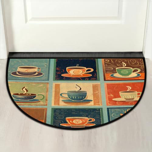 Tapete decorativo semicircular 91x61 cm Microfibra miniatura 7