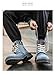Hhhchpm Men Fashion Sneakers for Men High Top Lace-up Shiny Shoes for Motorcycle High-top Denim Large Size Sneakers (blue,13)