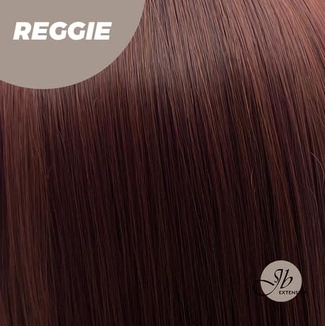 Miniatura 7 de REGGIE - Peluca de color rojo oscuro con flequillo completo, lacio, natural, sin pegamento, pelucas rectas para mujeres, pelucas sintéticas