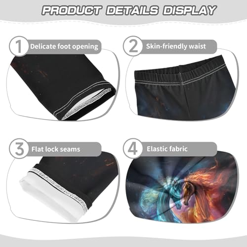 Bolaz Toddler Girls Leggings Printed Yoga Pants Leggings Two Horses for Kids3