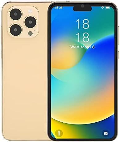VBESTLIFE 6.1in Unlocked Smartphone 3G Cell Phone for Android, 6.1in HD Screen Dual Card Dual Standby Mobile Phone, 4000mAh Large Battery, Three Card Slots, Face Unlock(Gold)