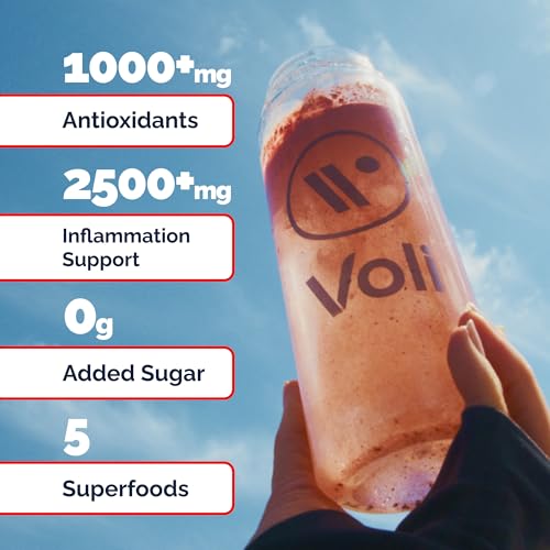 Voli Muscle Recovery Post Workout Drink Mix Packets | + Superfoods Curcumin, Tart Cherry, Ginger & Glutathione | Leg Cramp & Inflammation Support | No Added Sugar, 15 Count, Pacific Pomegranate - Image 6