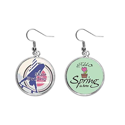 Pendientes de skate con ilustración en acuarela, el accesorio ideal para tus looks de primavera