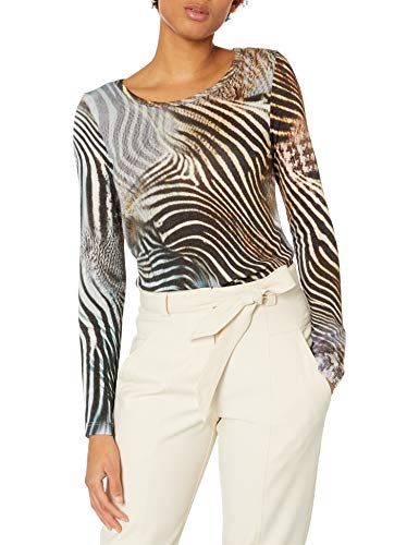 Karen Kane Women's Long Sleeve Shirttail TEE, Print, Medium