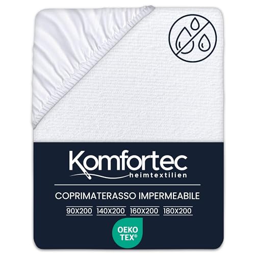 Coprimaterasso morbido 140 x 200 cm traspirante e certificato Oeko-TEX comodo e durevole