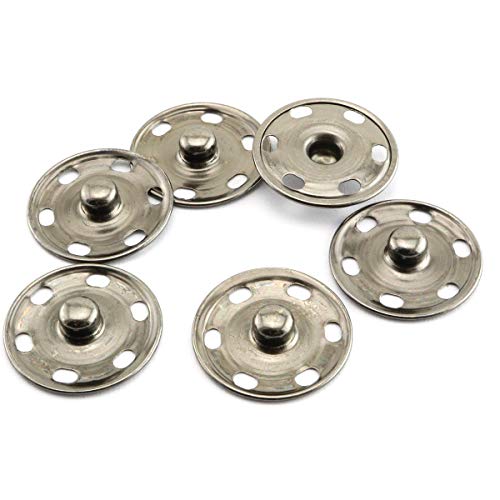 RuiLing 30 Sets 15mm Copper Sew on Snaps Buttons Press Button Fasteners Gun Black Color for Clothing,Hat,Bag,Jackets,Jeans,Shirts,Windbreakers