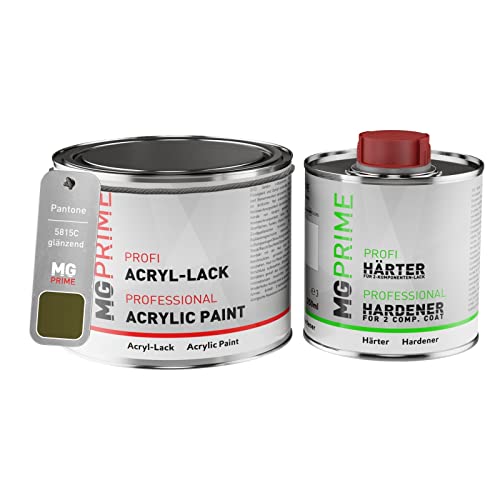 Pantone 5815C Green Peinture acrylique brillante Pot de 0,75 litre / 750 ml, y compris le durcisseur