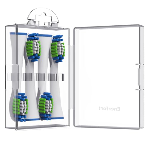 Enerfort Toothbrush Heads Case, Brush Head Dustproof Cover Cap Protector Case Compatible with Oral-B Braun and Philips Replacement Brush Heads, Protects Toothbrush Head and Convenient Travel - Clear