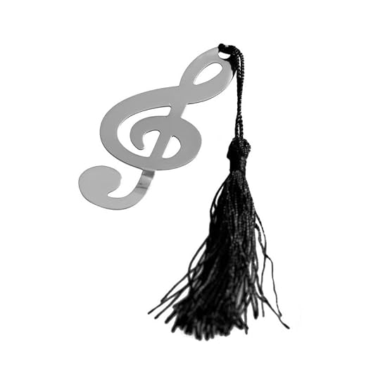 Jeyeffe - Marcapáginas de metal, nota musical, 10 x 6,5 cm, en caja de regalo, idea de regalo para músicos y entusiastas de la lectura