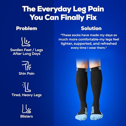Image of SB SOX Compression Socks for Men & Women (20-30mmHg) - Best Compression Socks for Travel, Medical, Sports, Wide Calf Fit, and Daily Wear