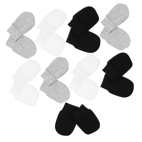 MUCKLILY 9Pairs Scratch Mittens Unisex Cotton Hand Protectors Soft Cozy Gloves for Newborns Gentle Elastic Wrist Design for Comfort for Boys