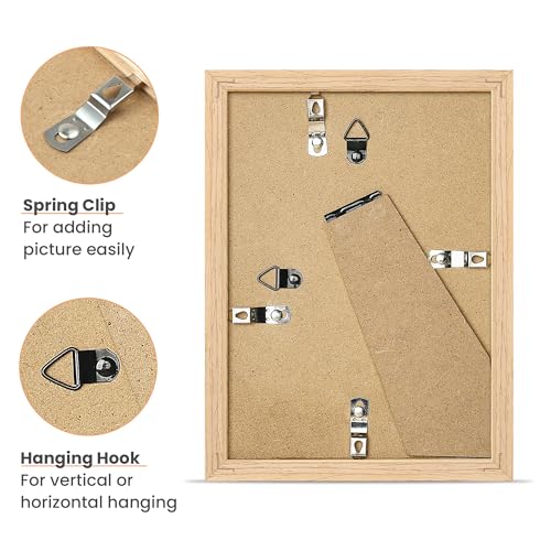 Image of upsimples 5x7 Picture Frame Solid Wooden, Nursery Decor, 1Pack Natural | 100% Solid Wood, Fit 4x6 with Mat and 5 x 6 Photo, Wall Decor or Tabletop Display, Safe For Nursery Kids Room