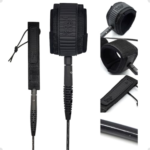 Leash Surf Bigwave Tornozelo 8'' x 7.0mm - Soulfins Cordinha Injetado PRÓ Para Ondas Grandes (Pret