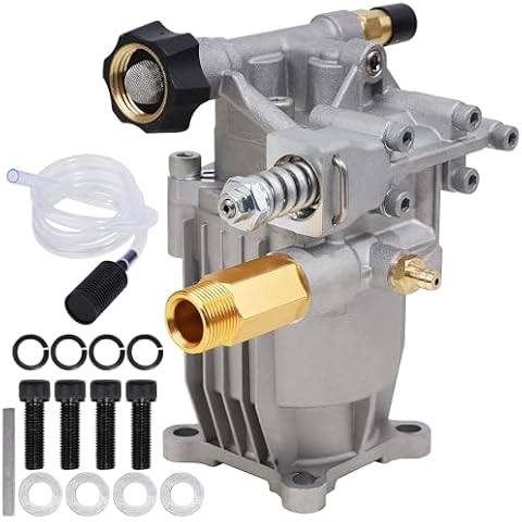 Biswing Pressure Washer Pump, 3/4" Shaft Horizontal Axial Plunger, 3400 PSI Max, 2.5 GPM, Replacement Pumps for Cold Water Gas Power Pressure Washer Cover