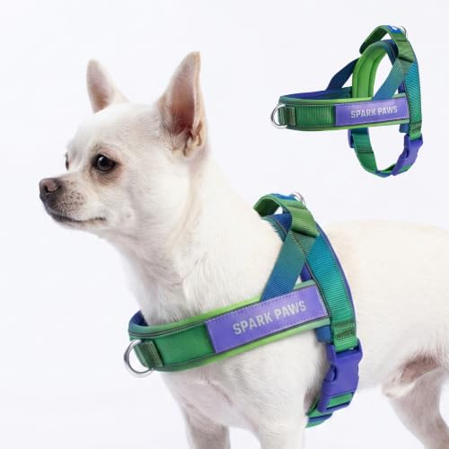 Image of Spark Paws No Pull Front Clip Dog Harness - Easy On, Padded and Lightweight | Two Clips, On in Seconds, Chest Bearing, Australian Style, No Throat Pressure, for Small Medium and Large Breeds