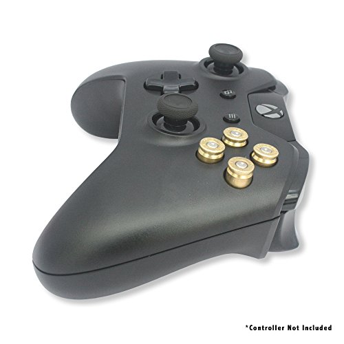 Xbox One Bullet Buttons Raplacement A B X Y Real Bullet Brass Casings Gold Brass w/ Silver Nickel Primer