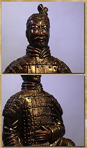 Yqjymfz Terracotta Warriors Statue,Ancient China Qin Dynasty Terra Cotta Warriors Sculpture,Bronze Finish Home Decor Display Gifts Multi Presentation E 30X30X12Cm(12X12X5Inch) #TOP2