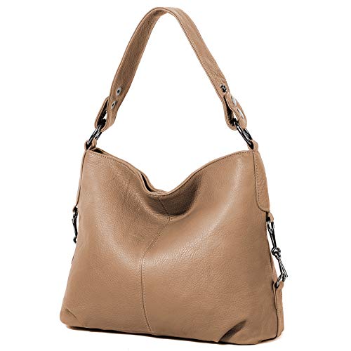 Image of YALUXE Women's Real Leather Shoulder Bags Hobo Handbags Purse Crossbody Bag