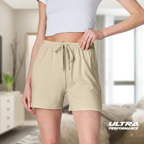 Image of Ultra Performance 3 Pack Womens Boxer Shorts Soft Pajama Sleep Lounge Short | 95% polyester, 5% spandex; moisture-wicking; ideal for sleeping, lounging, casual wear, pajama pj shorts, Yummy shorts women