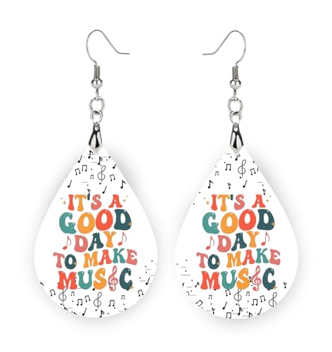 Music Teacher Earrings, Christmas Gift for Teachers, It's a Good Day to Make Music